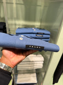 Polo en piqué de coton bleu ciel à finitions contrastées