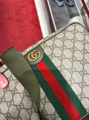 Sac bandoulière toile GG Supreme bande Web vert et rouge