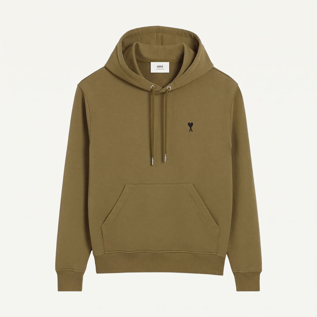 Hoodie Vert Ami De Coeur Noir en Coton – face