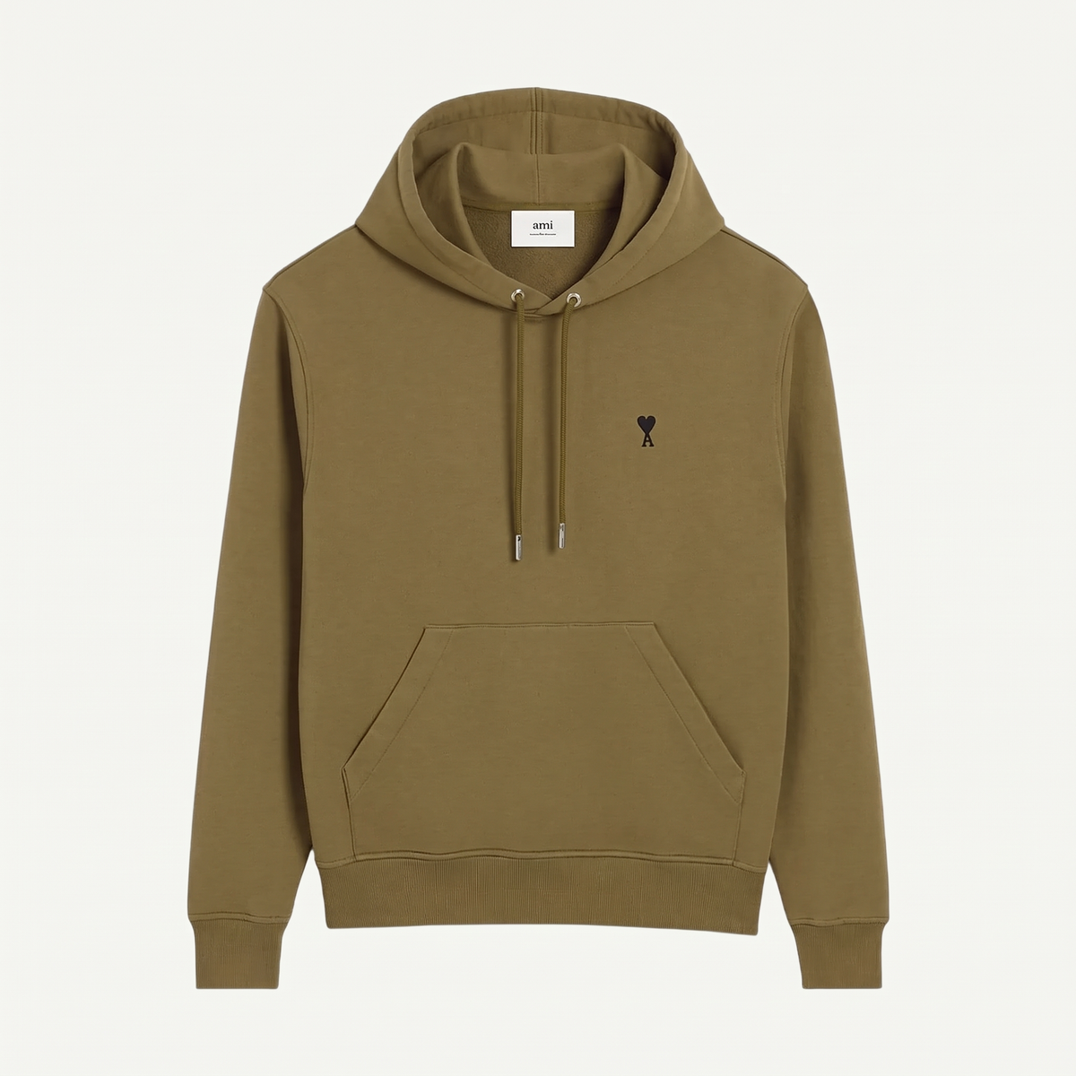 Hoodie Vert Ami De Coeur Noir en Coton – face