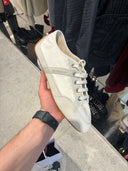 Sneakers basses en nylon et suède blanc cassé