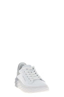 Sneakers Cuir Argenté