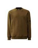 CP Company Diagonal Raised Fleece Crewneck Lens Sweatshirt Khaki