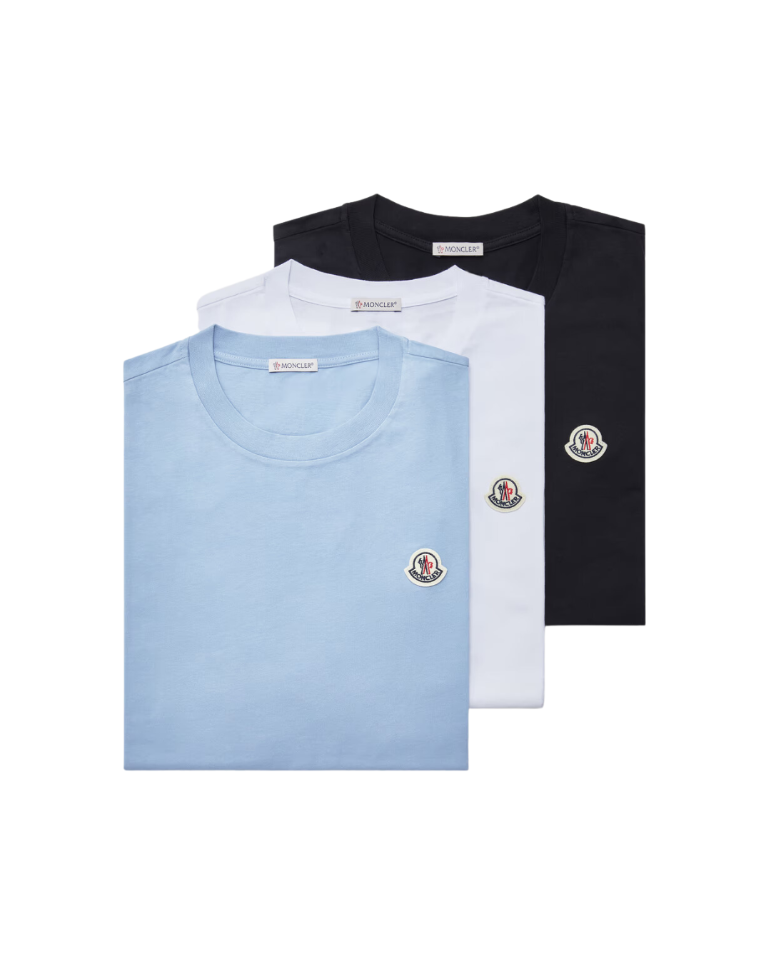 Pack 3 Tee Shirt Noir Bleu Blanc Logo