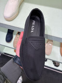 Chaussures basses slip-on en toile noires