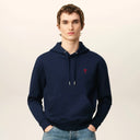 Hoodie Bleu Marine Ami de Coeur Rouge En Coton