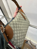 Sac porté épaule GG Supreme bandeau camel