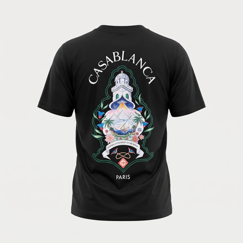 T-shirt Casablanca Hotel Emblem Black – dos