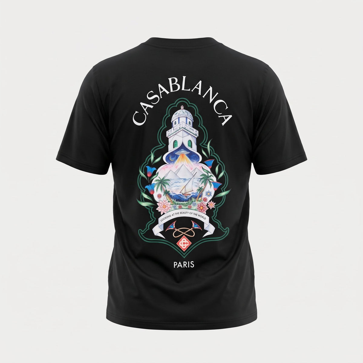 T-shirt Casablanca Hotel Emblem Black – dos
