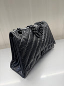 Sac porté épaule Balenciaga Crush Chain Bag Large noir