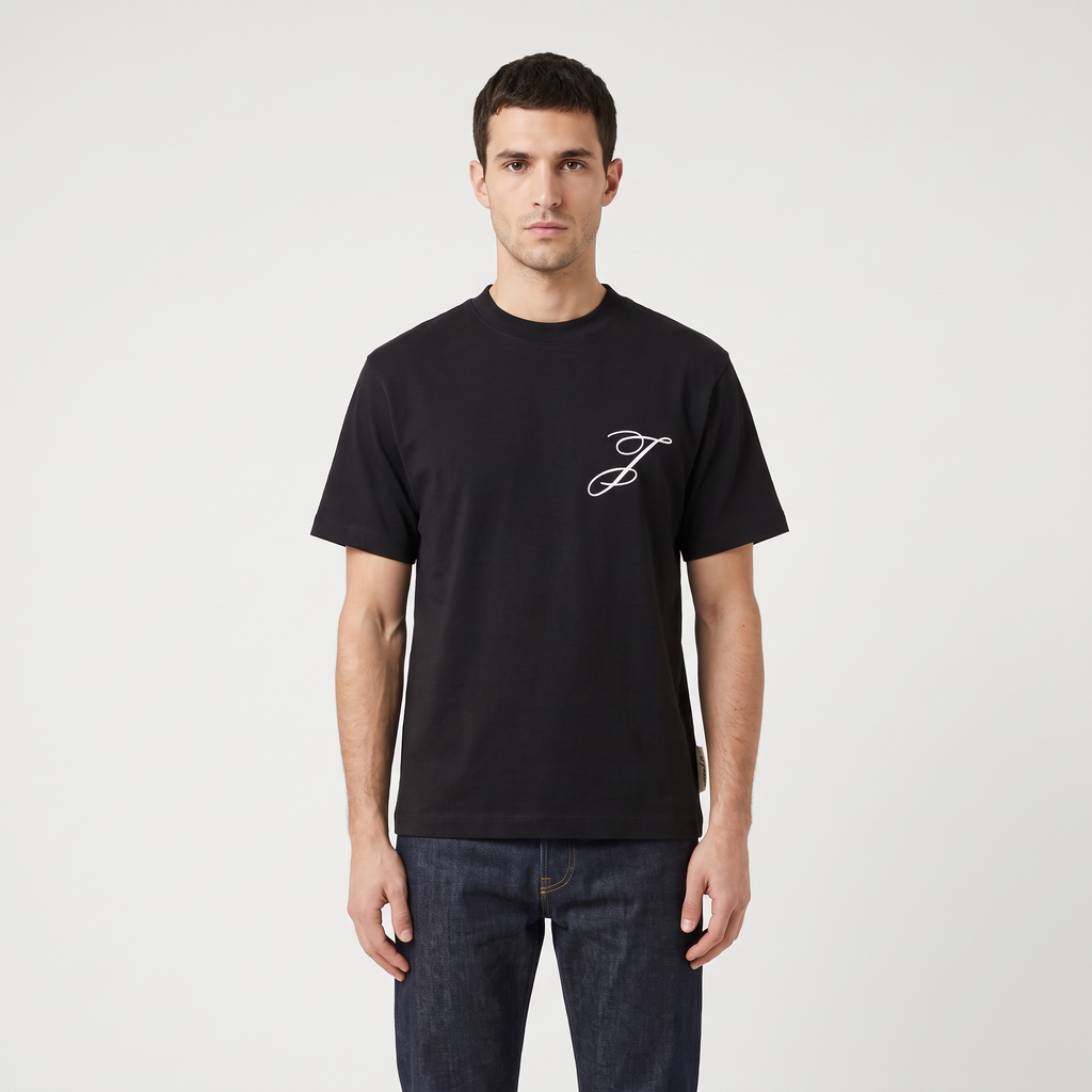 Le t-shirt Logo Jacquemus Black – porté – face