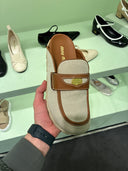 Mules Loaffers Beige & Marron