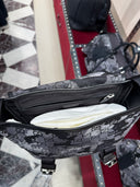 Sac bandoulière messenger monogrammé camouflage gris anthracite