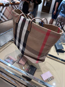Sac Cabas London Check beige et taupe