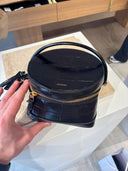 Sac vanity Le Vanity effet crocodile noir verni
