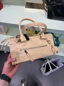 Sac bowling en cuir beige sable