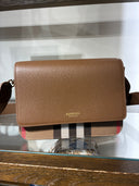 Sac bandoulière House Check brun taupe