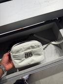 Sac Monaco Caméra froissé effet vintage blanc cassé