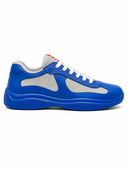 Prada Cup Sneakers en maille et cuir bleu électrique