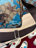 Sac bandoulière monogrammé camouflage bleu