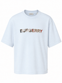 T-shirt bleu pâle à logo Check brodé
