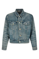 Veste Cuir Bleu Clair