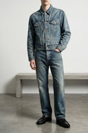Pantalon Cuir Bleu Clair