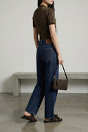 Pantalon Cuir Bleu
