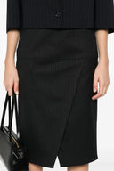 Jupe en laine à fines rayures