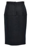 Jupe en laine à fines rayures