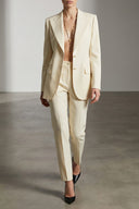 Pantalon Laine Blanc