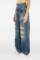 Pantalon Cuir Bleu