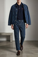 Veste Cuir Bleu