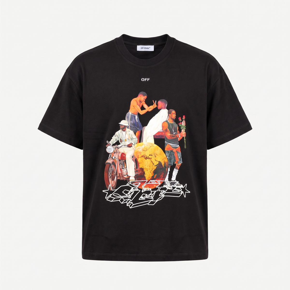 T-shirt Off-White Goldworld Oversize Black – face
