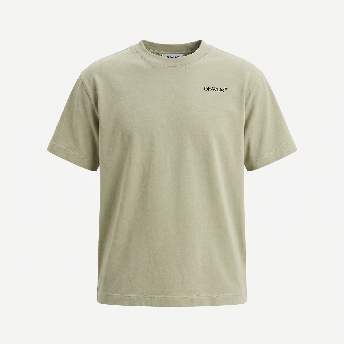 T-shirt Off-White Light Green Logo Black – face