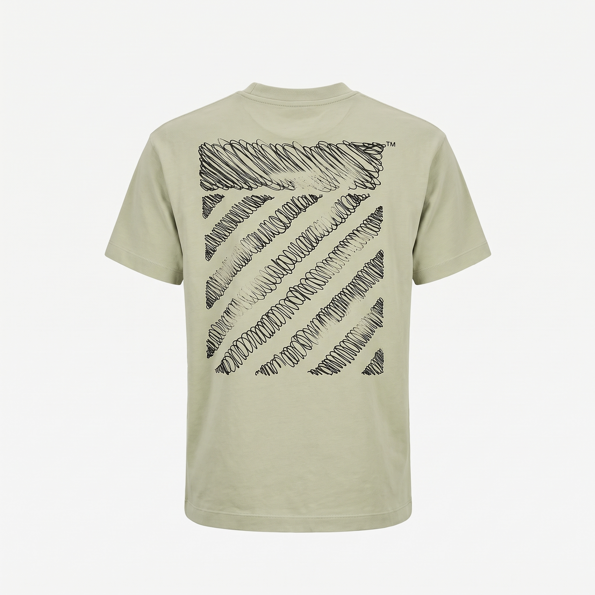 T-shirt Off-White Light Green Logo Black – dos