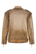Veste Cuir Beige