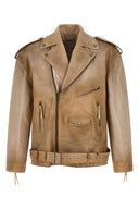 Veste Cuir Beige