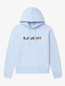 Hoodie bleu pâle à logo Check