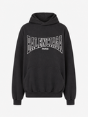 Balenciaga Paris Boxing Large Fit Hoodie Washed Black
