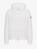 Veste zippée à capuche en maille ajourée premium blanche