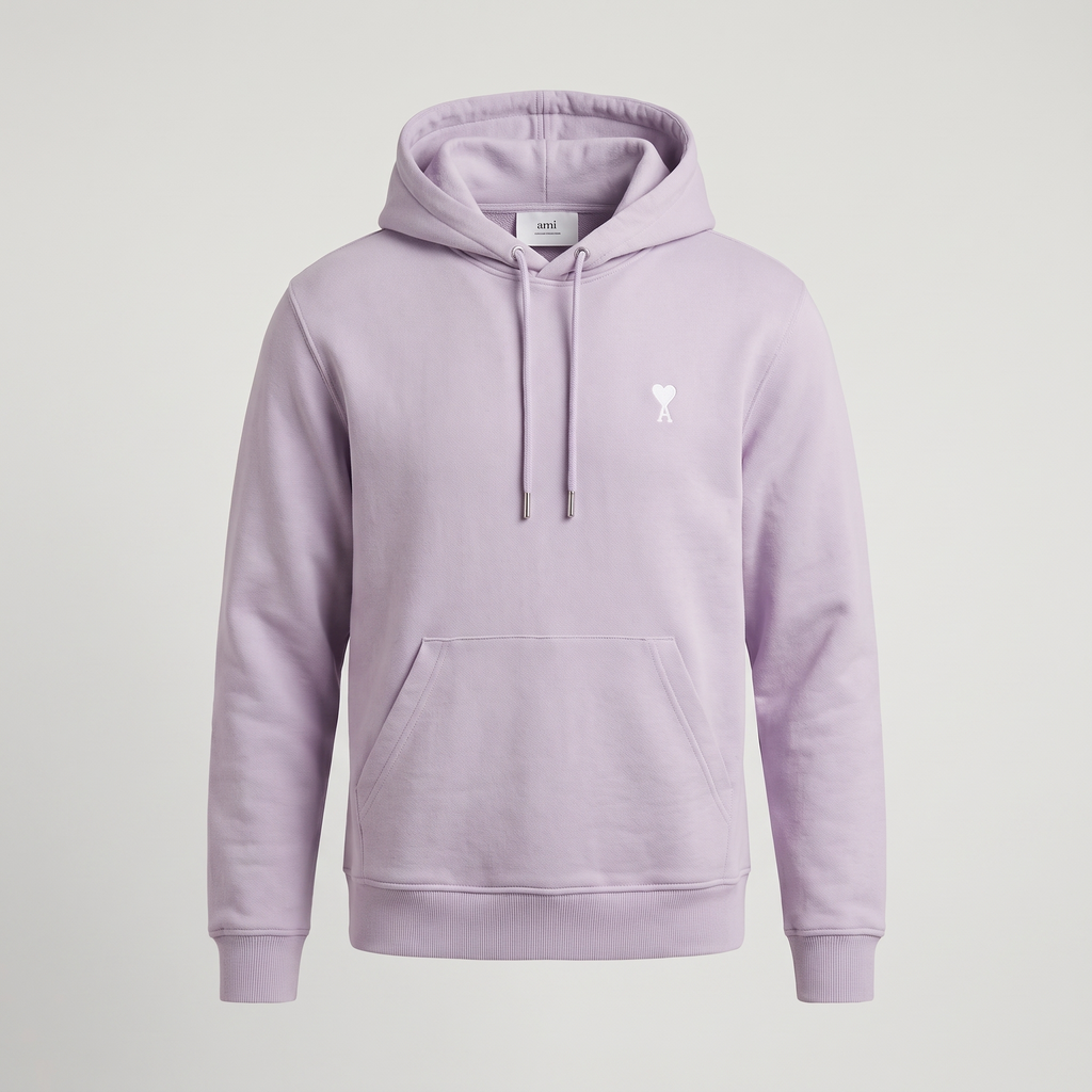 Hoodie Violet Ami de Coeur en Coton – face
