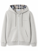Hoodie zippé à capuche avec doublure Check beige clair
