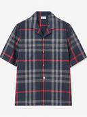 Chemise oversize à carreaux Check bleu marine et rouge