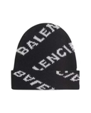 Bonnet Balenciaga Allover Logo Noir & Blanc
