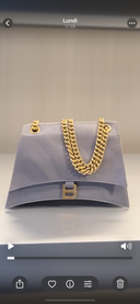 Sac Balenciaga Hourglass Gris – Chaîne Dorée