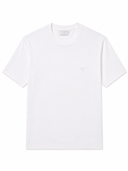 T-shirt en coton à logo ton sur ton blanc