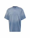 Balenciaga T-shirt Logo Minimal Oversize Bleu Délavé