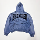 Hoodie oversize Balenciaga washed blue