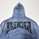 Hoodie oversize Balenciaga washed blue